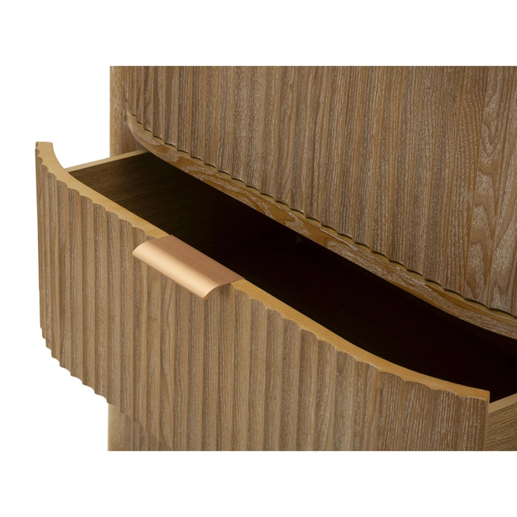 Cassettiera VKH753, Marrone, Legno, 80,5x47x82 cm