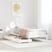Letto senza Materasso-Struttura Letto Bianco 90x190 cm in Legno Massello Pino 645515