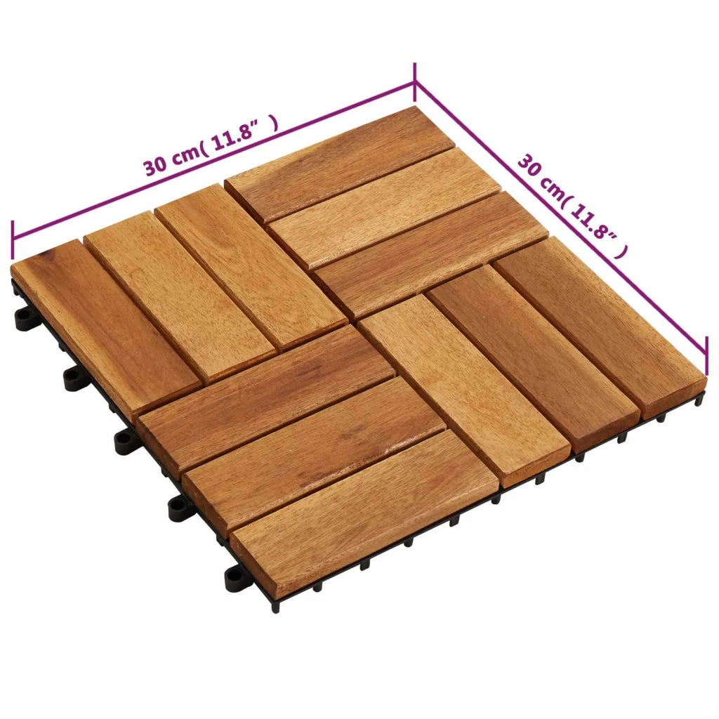 Piastrella per Decking 30 pz Marrone 30 x 30 cm CFW9046121