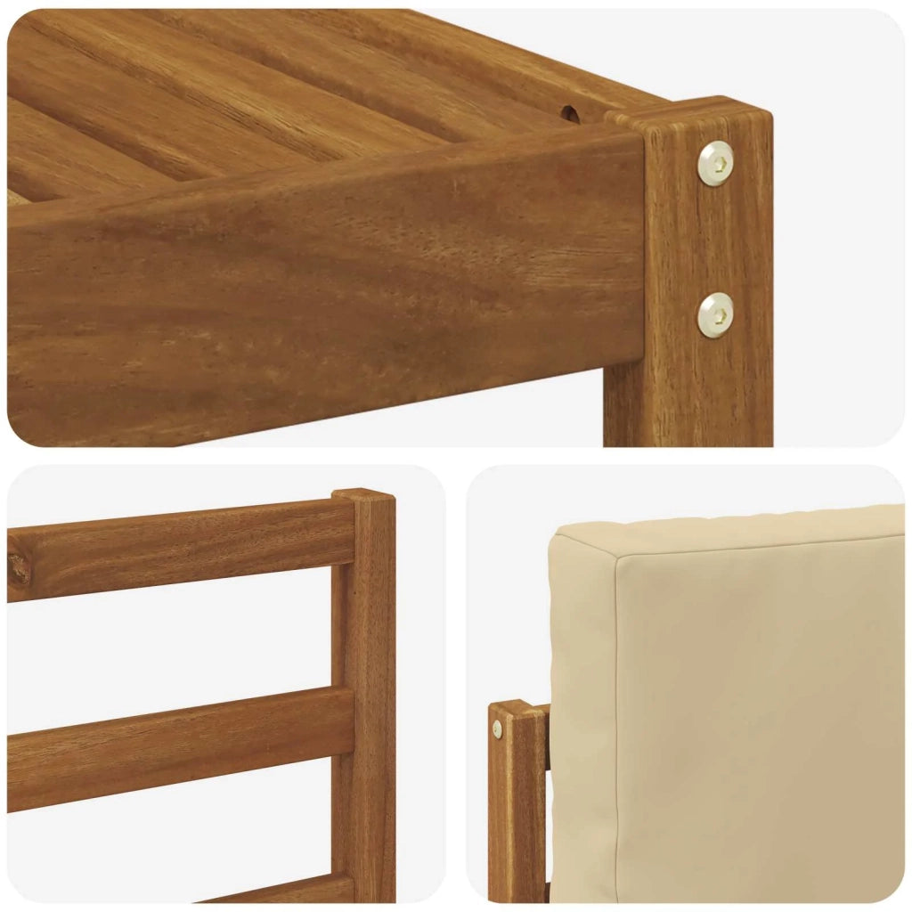 Set di divani da esterno con cuscino 10 pcs Naturale e Beige 3367006