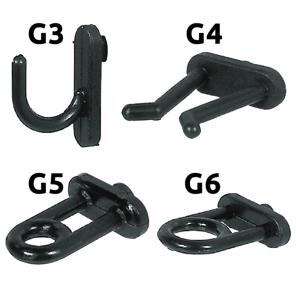 100pz gancio in nylon per pannelli portautensili g4 cod:ferx.506236nlm