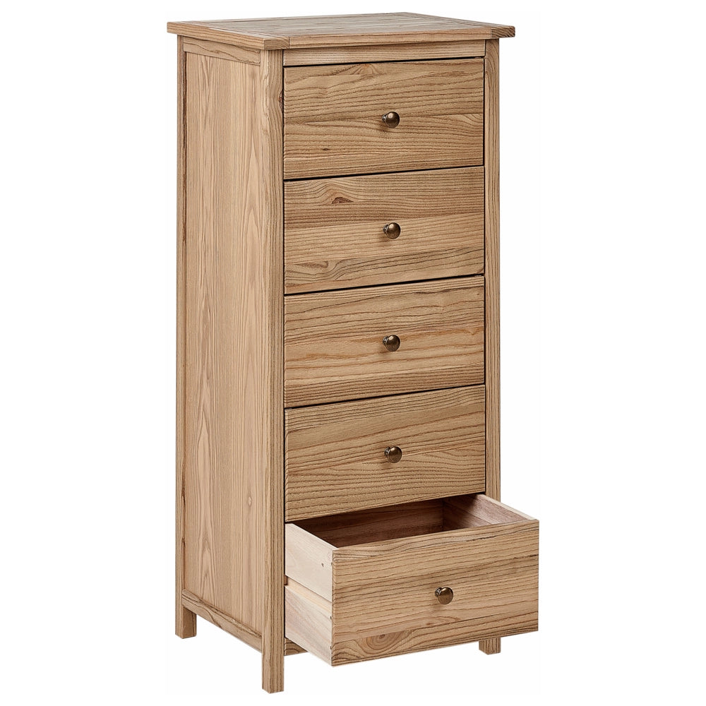 Cassettiera rustica a 5 ripiani in legno chiaro stile rustico
