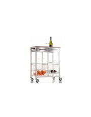 Carrello da cucina ONDA DOBLE – Carrello in metallo doppio con 3 cestelli, 2 cassetti, portabottiglie