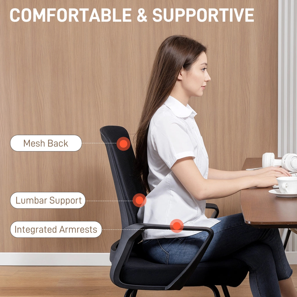 Sedia da Ufficio Ergonomica con Braccioli ¨C Minimal ¨C Nero