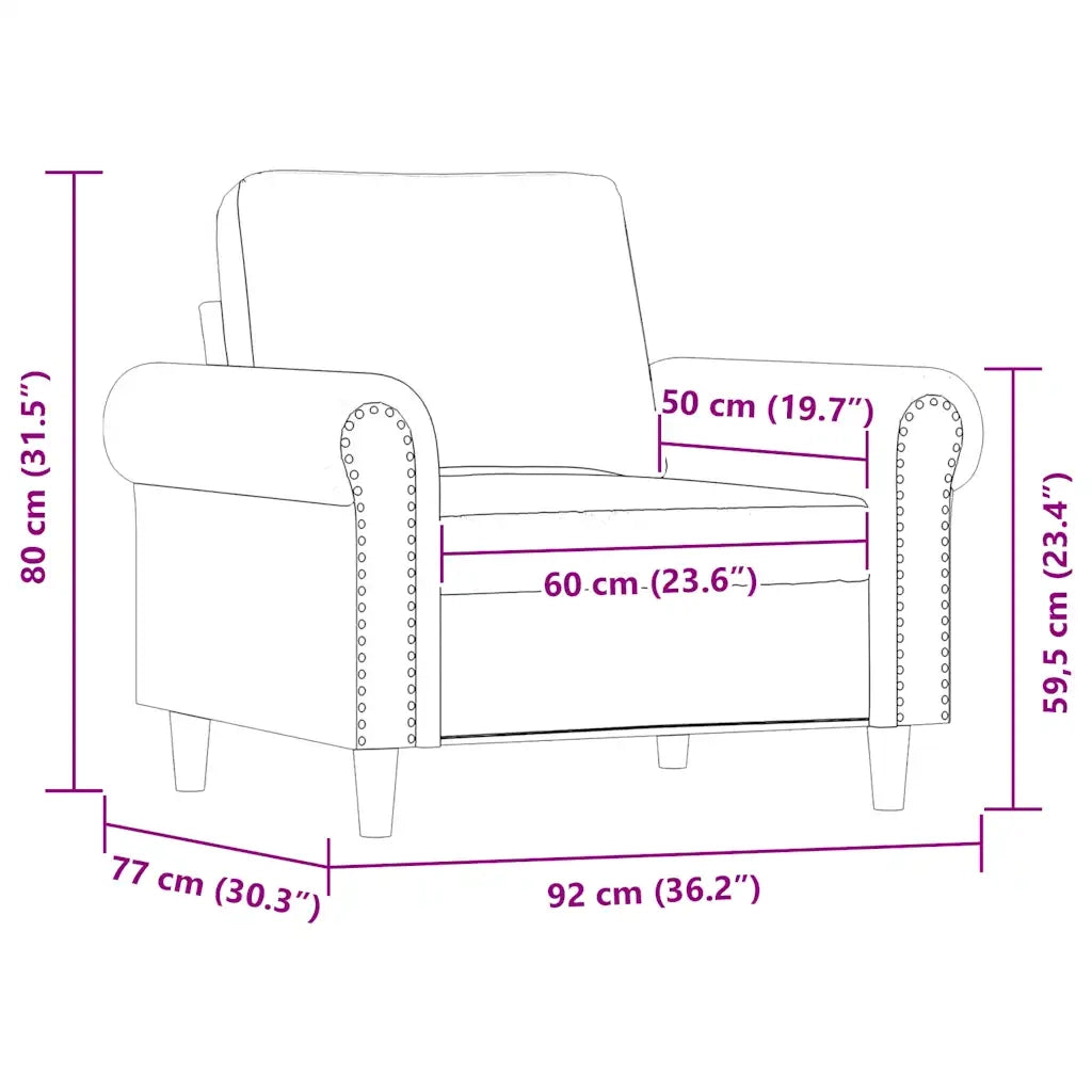 Poltrona | Sedia Relax Cappuccino 60 cm in Similpelle