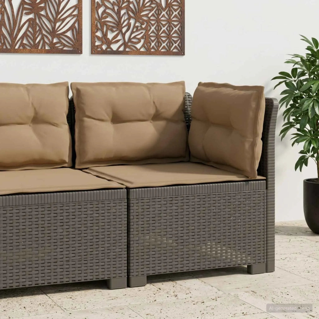 Divano da Giardino a 1 Posto con Cuscini Aspetto Rattan PP 8011846