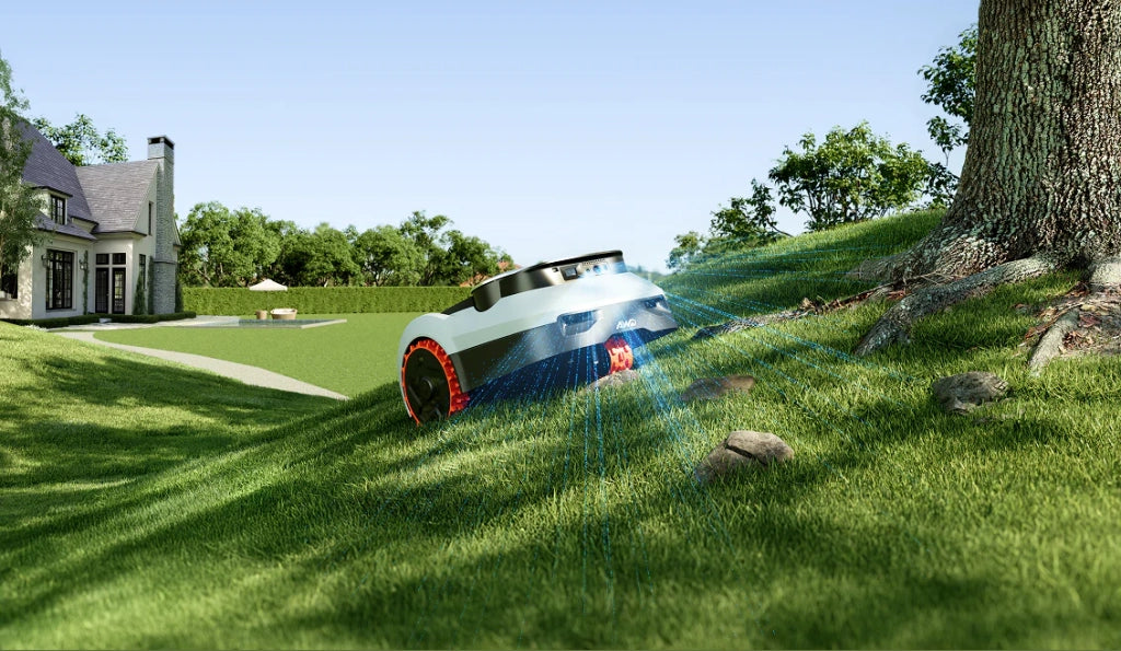 Navimow - Robot tagliaerba i208 AWD, larghezza di taglio 18 cm / 800 m², con app, GARAGE IN OMAGGIO