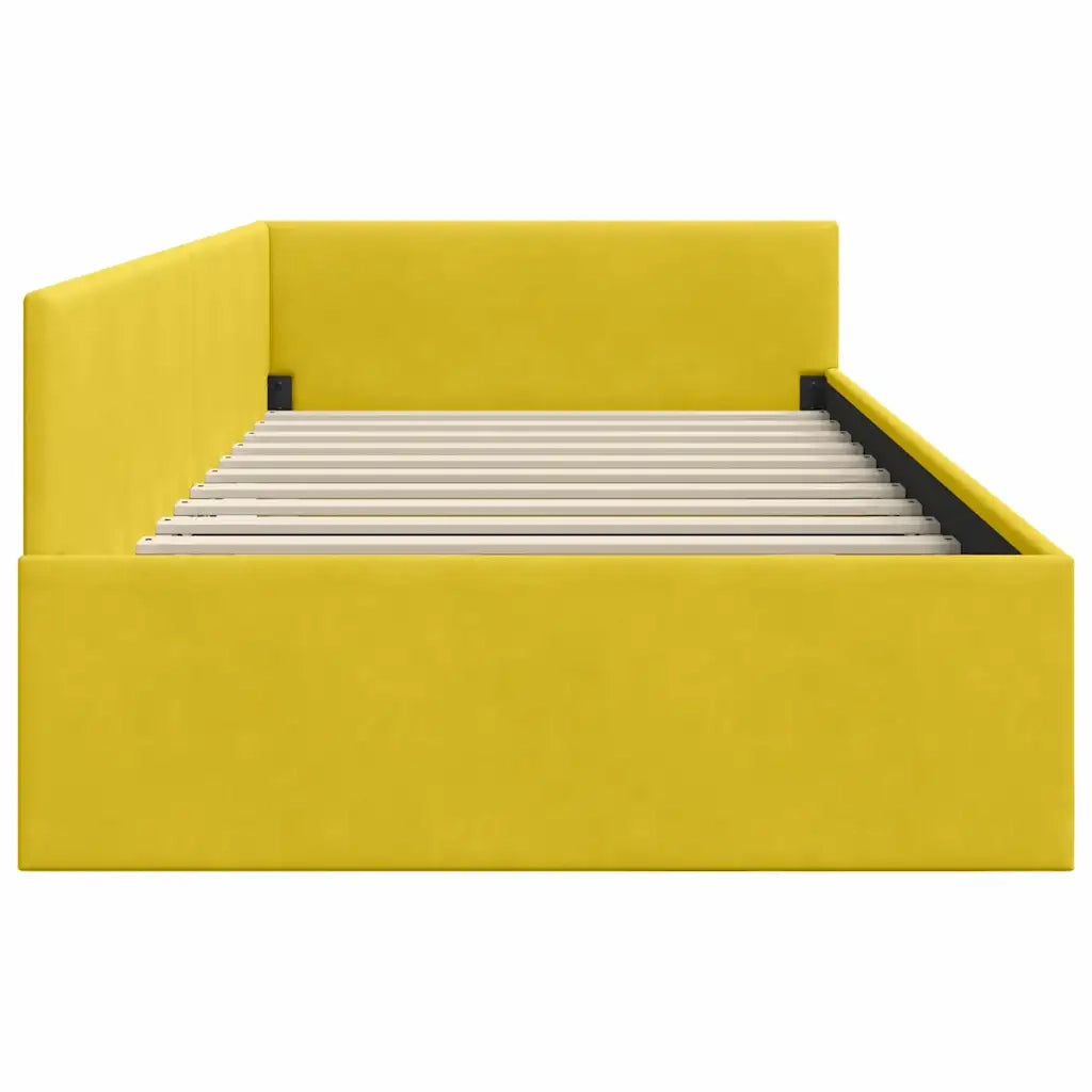 Cornice del letto ad angolo Giallo 90 cm x 190 cm Velluto 42016077