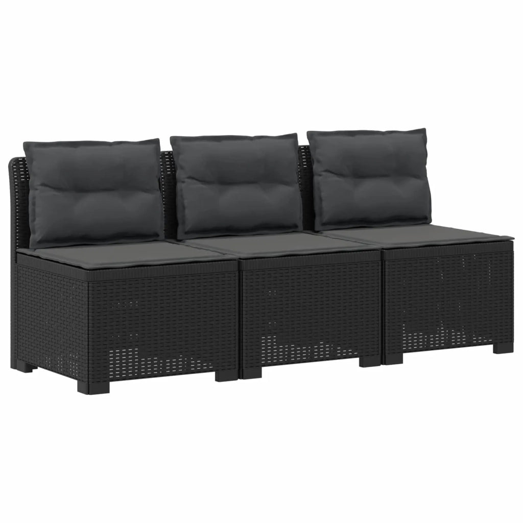 Divano da esterno-Divano da Giardino 3 posti con cuscini in look rattan PP 630700