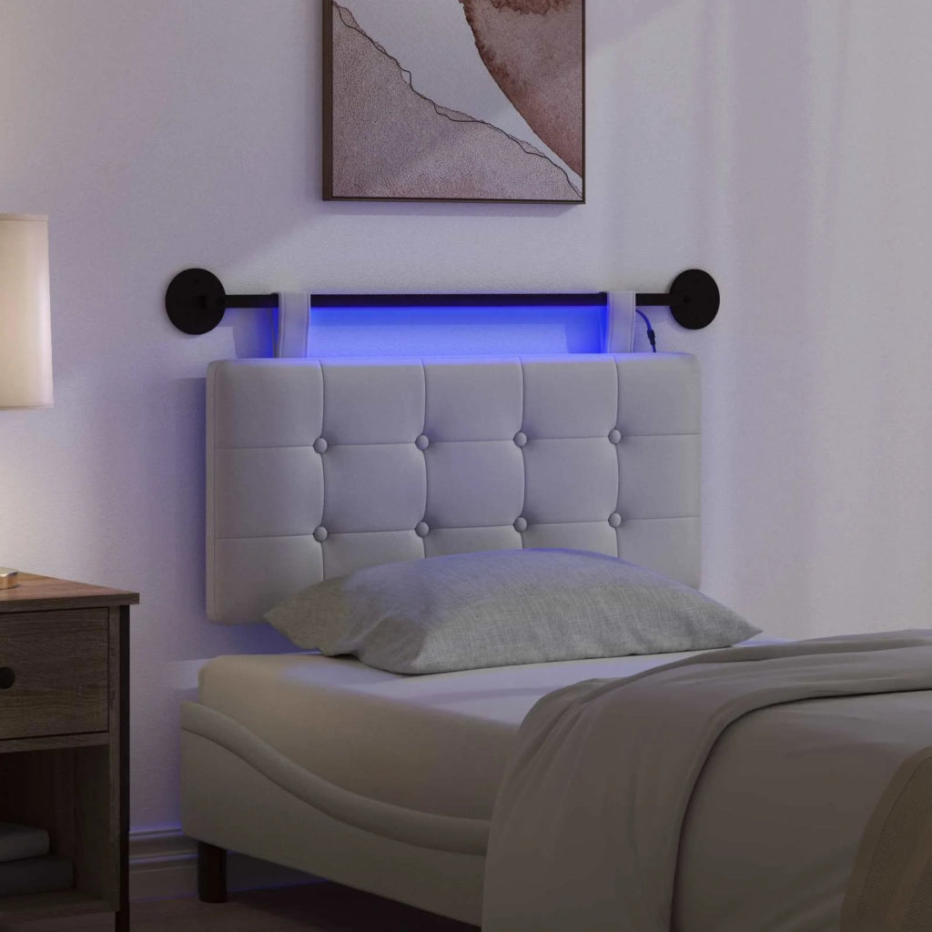 Testiera | Testata sospesa Con luce LED Bianco Similpelle