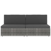 Divano Modulare a 2 Posti in Polyrattan Grigio 49523