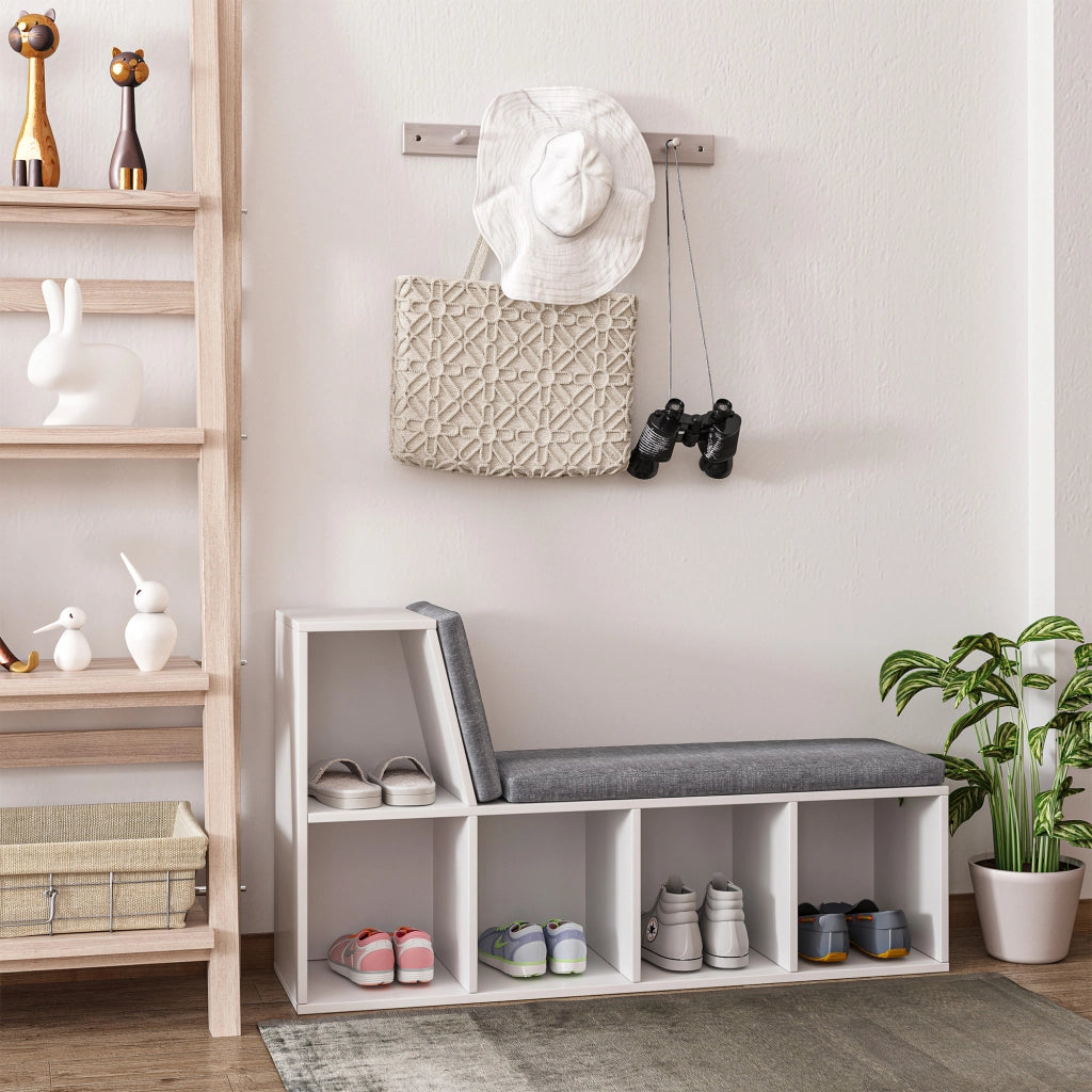Libreria a 5 Ripiani Aperti ¨C zephmum ¨C Legno, Grigio, 108x30x60 cm