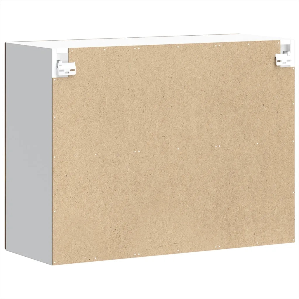 Pensile da Cucina con Porta in Vetro-Mobile Cucina da Parete Lucca Rovere Fumo 732711