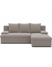 Divano angolare trasformabile Beige 3 posti 206x90x146cm GINA