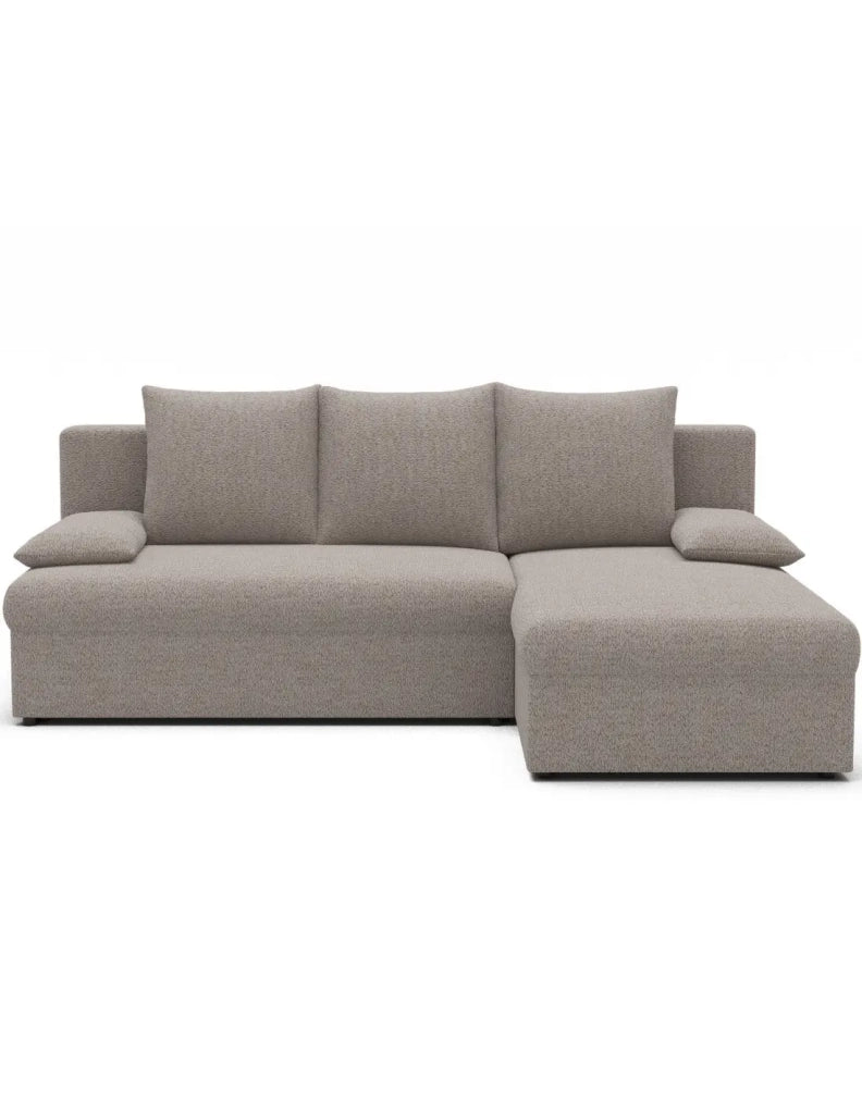 Divano angolare trasformabile Beige 3 posti 206x90x146cm GINA