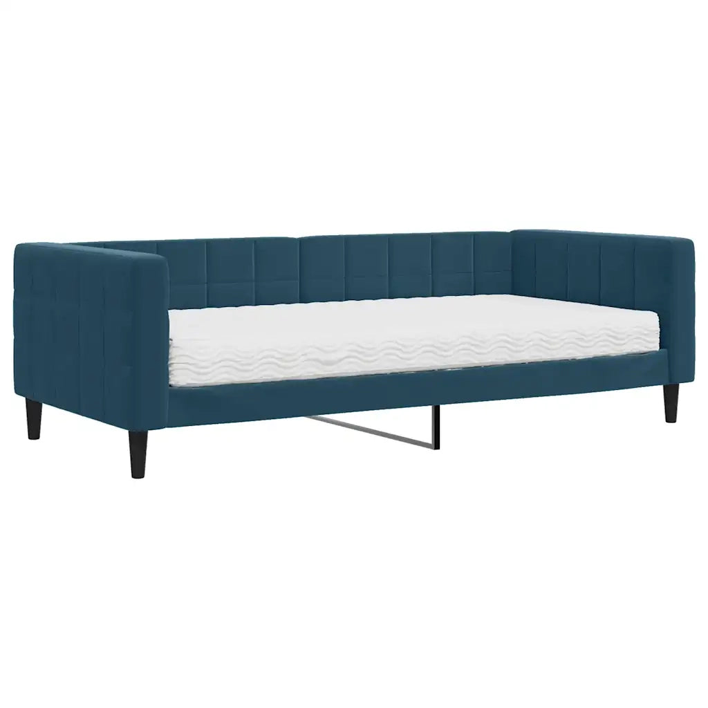 Divano letto | Sof¨¤ letto | Letto singolo con Materasso Blu 90x200 cm in Velluto