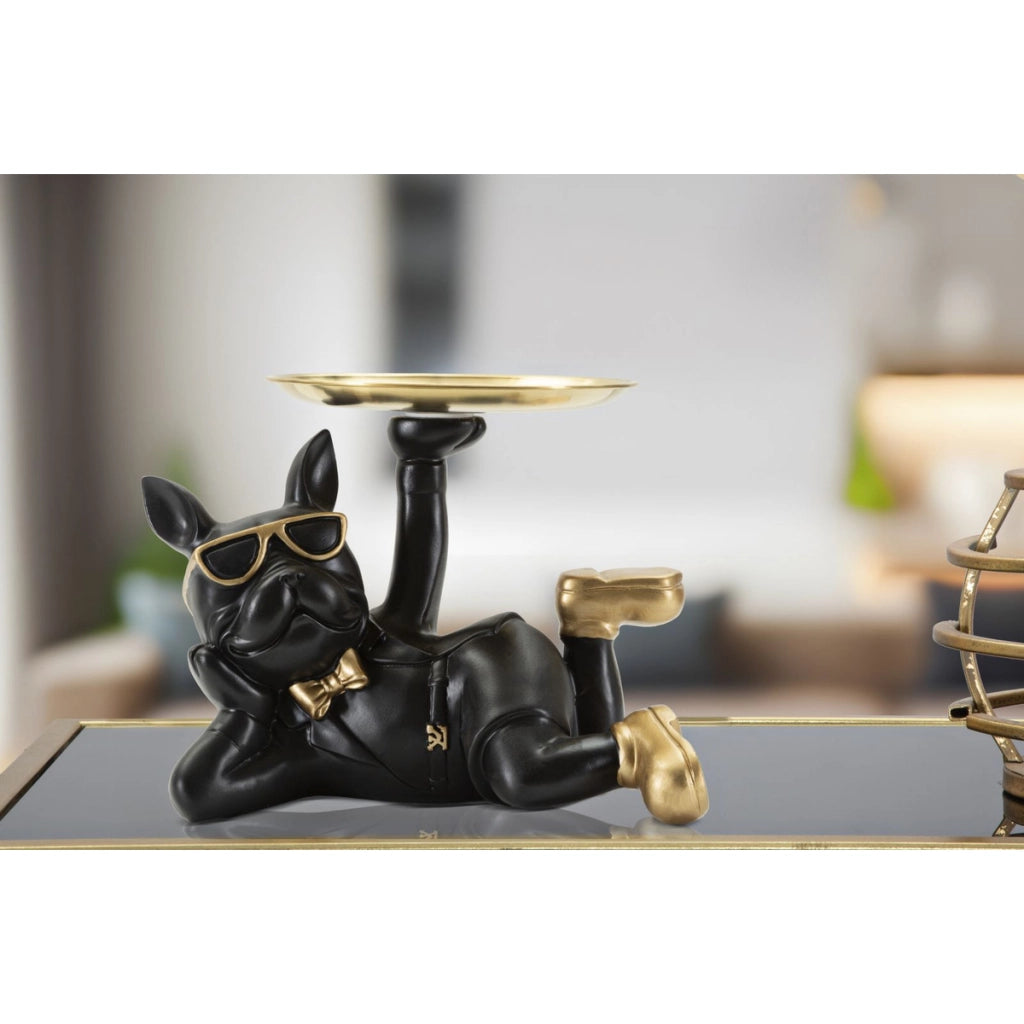 Vassoio Cane 19, Nero, Poliresina, 27x17x18,5 cm
