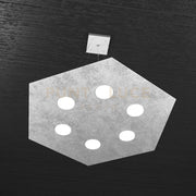 EXAGON SOSPENSIONE 6 LUCI FOGLIA ARGENTO 1142-SG-FA
