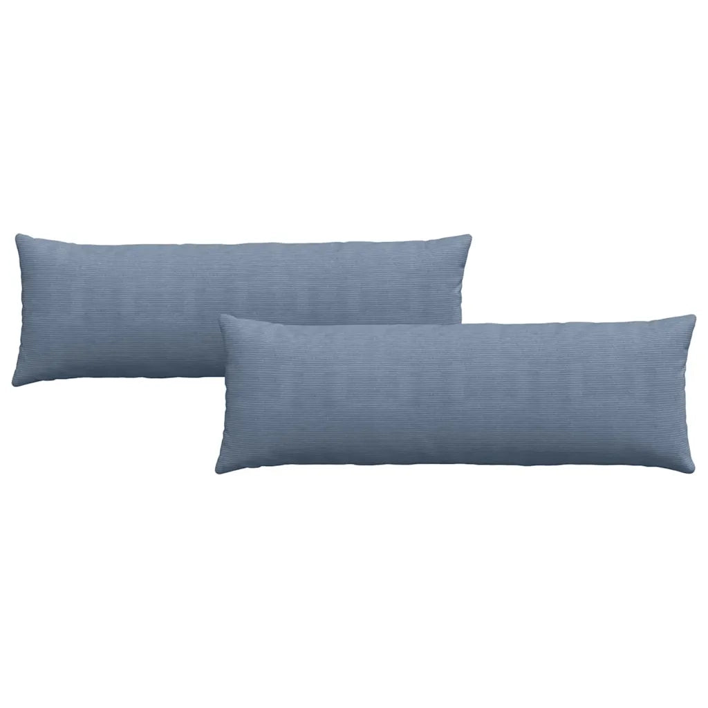 Cuscini da Divano 2 pz-Set di 2 Cuscini per Sofa Blu 120 x 40 cm Tessuto in Cords 572645