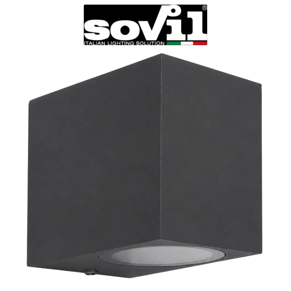 Applique esterno sovil gogo mono emissione gu10 ip54 grafite