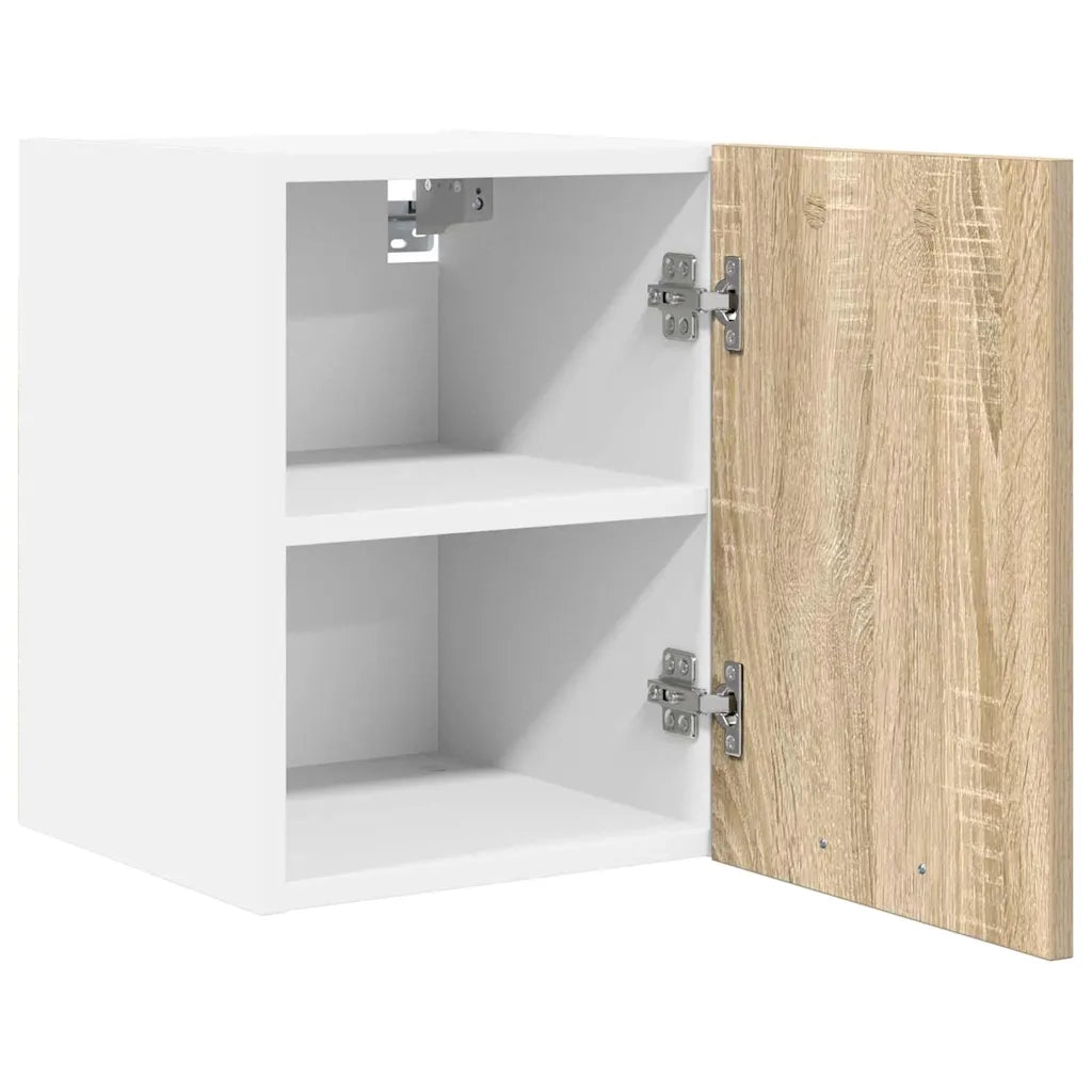 Armadio pensile con porta Riga 2 pcs Quercia Sonoma e Bianca 884119