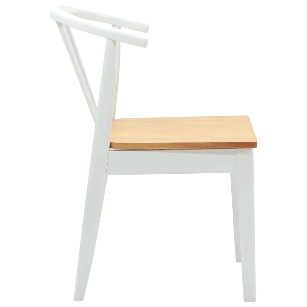 Sedia da pranzo 2 pcs bianco e naturale