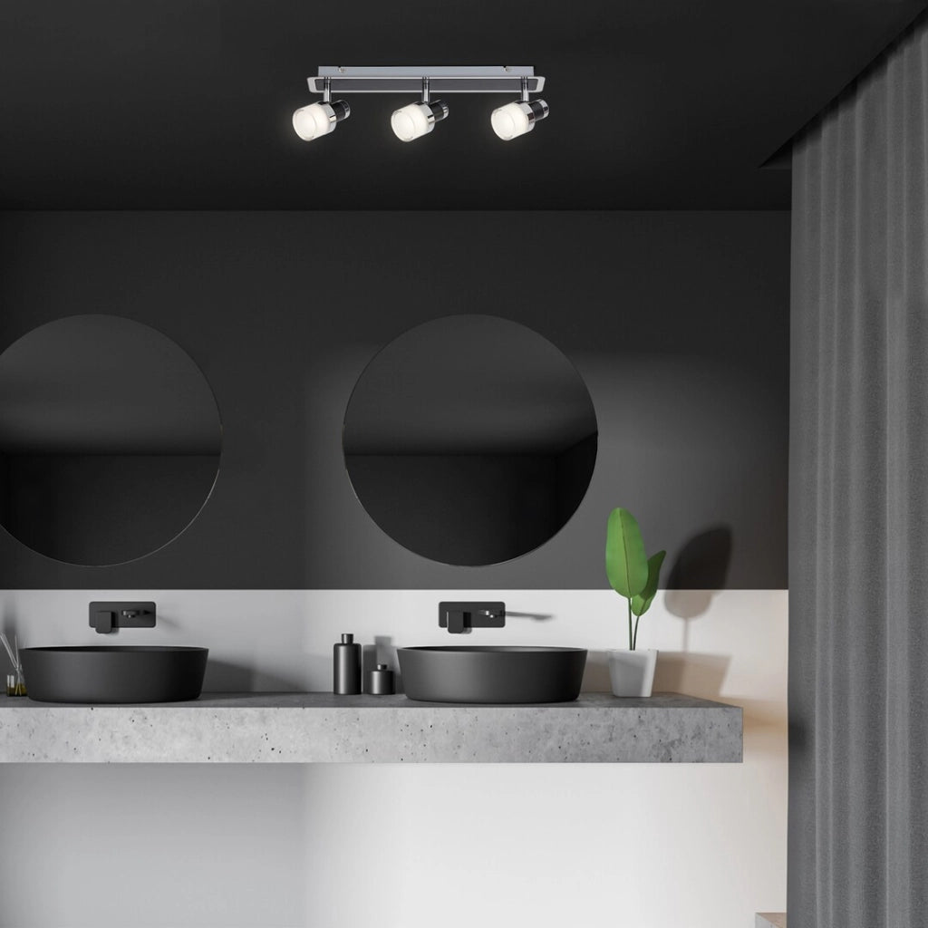 Plafoniera bagno Rabalux Harold LED 15W IP44 nera opalina