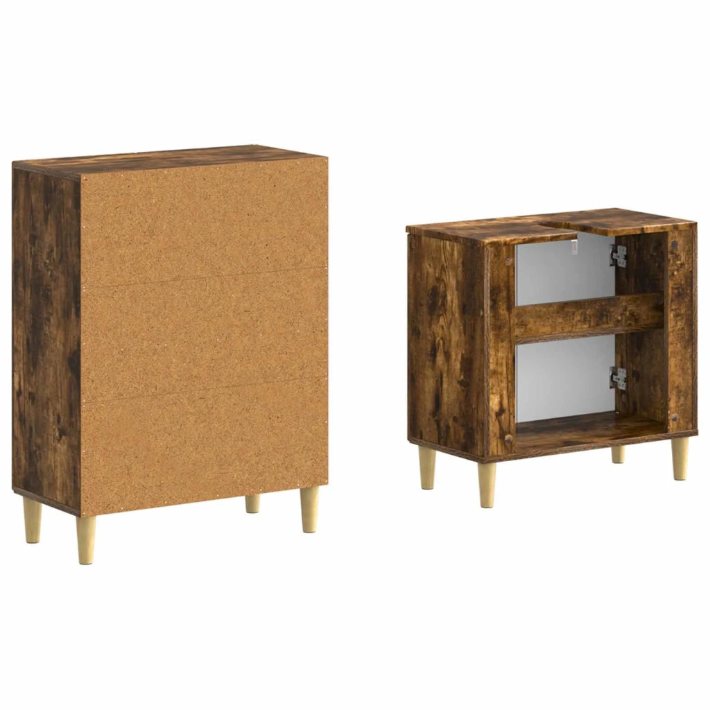 Set di Armadi da Bagno da 2 Pezzi DELFT Rovere Fumo 3417626