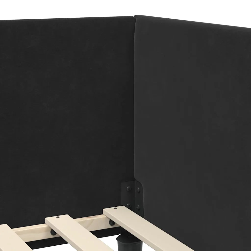 Cornice del letto ad angolo Nero 100 cm x 200 cm Velluto 42016241