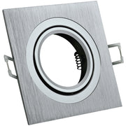 Faretto incasso quadrato argento spazzolato GU10 Polux