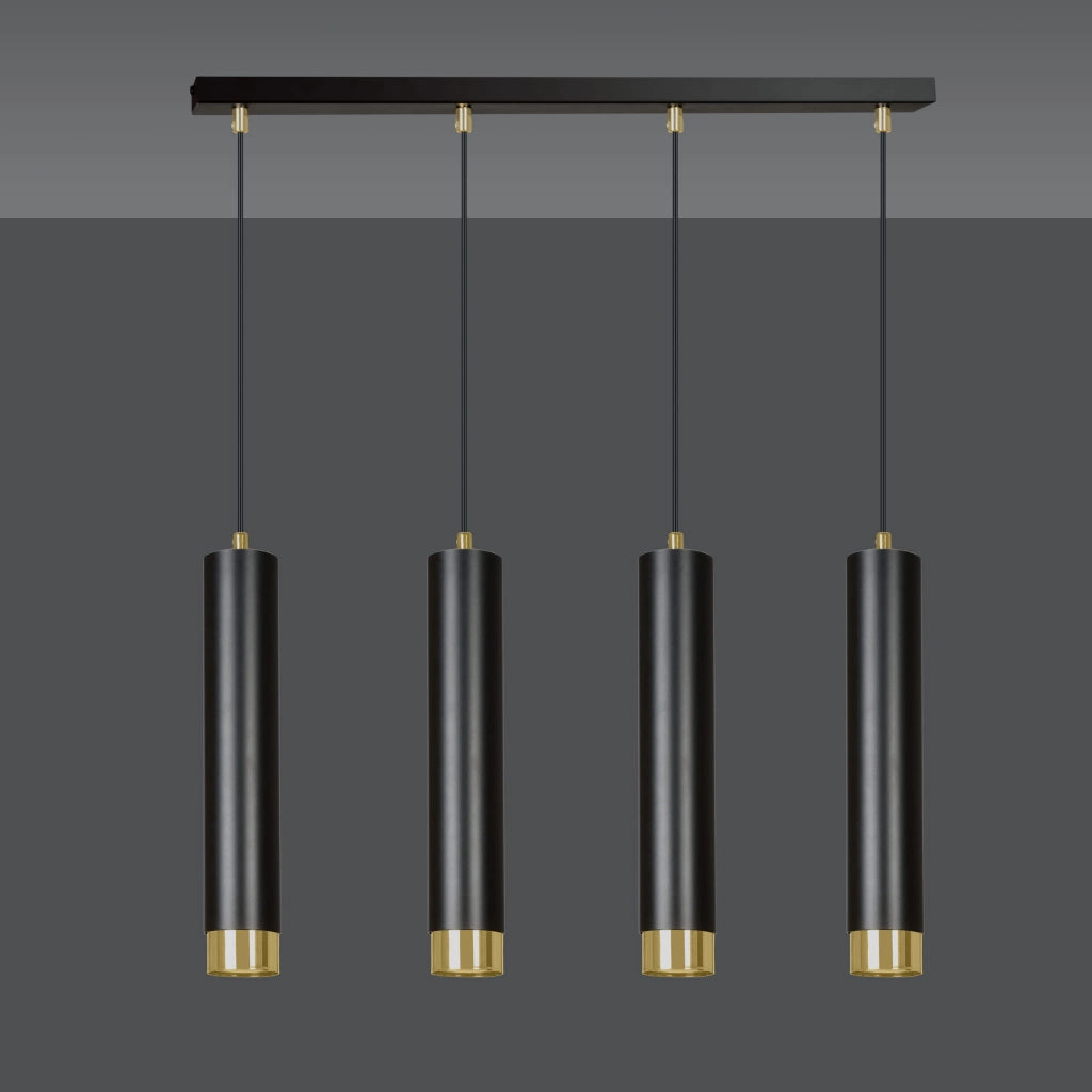 Lampadario Emibig KIBO nero oro 4xGU10 dimmerabile