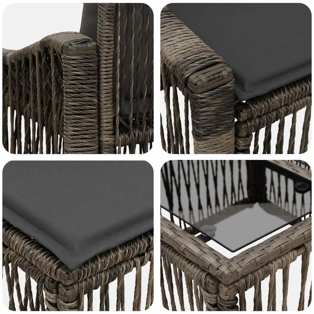 Set Divano da Giardino 10 pz Grigio polyrattan 3436049
