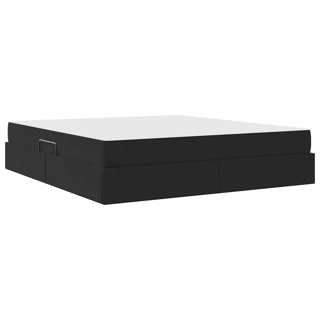 Letto con contenitore e materasso Nero 160 x 200 cm Velluto 3399732