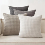 Set di cuscini di decorazione da 4 pezzi - morbidi e comodi - 40 x 40 cm - grigio