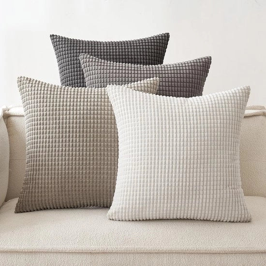 Set di cuscini di decorazione da 4 pezzi - morbidi e comodi - 40 x 40 cm - grigio
