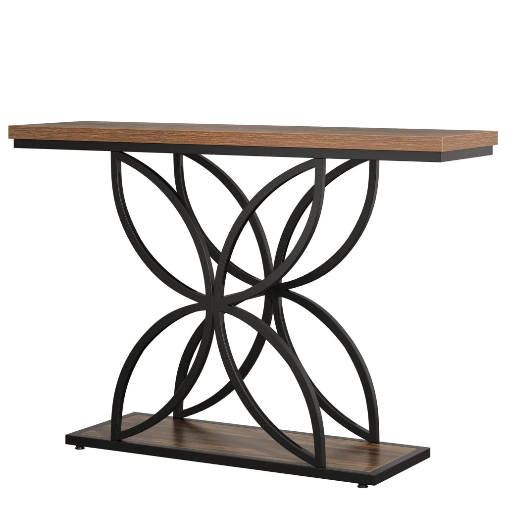 CONSOLLE Stile industrial chic MDF e metallo Nero/Marrone