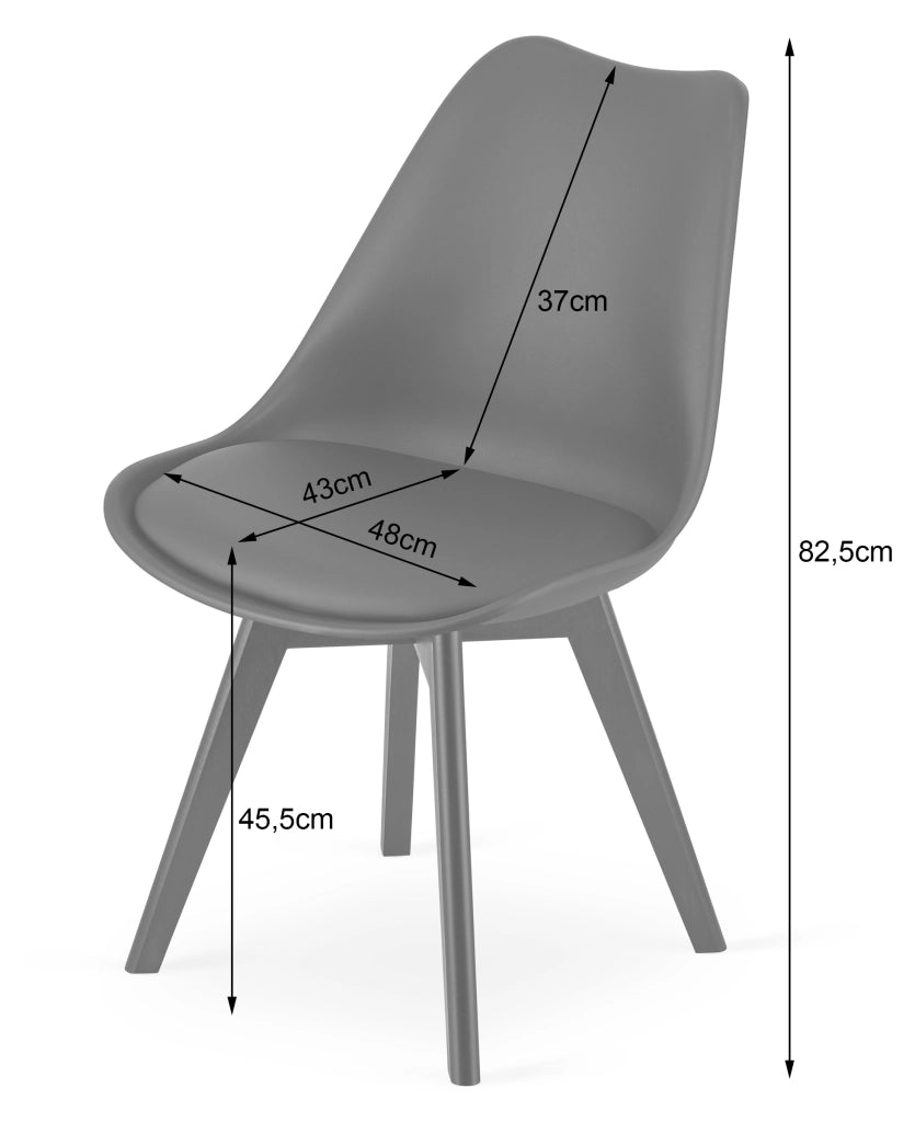Sedia VALORA RIXK - Beige scuro con gambe nere x 2