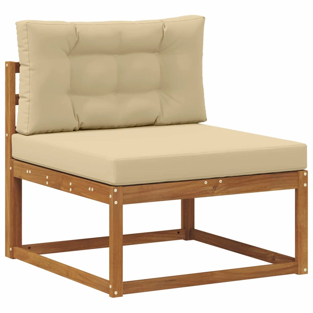Set di divani da esterno con cuscino 3 pcs Naturale e Beige 3367131