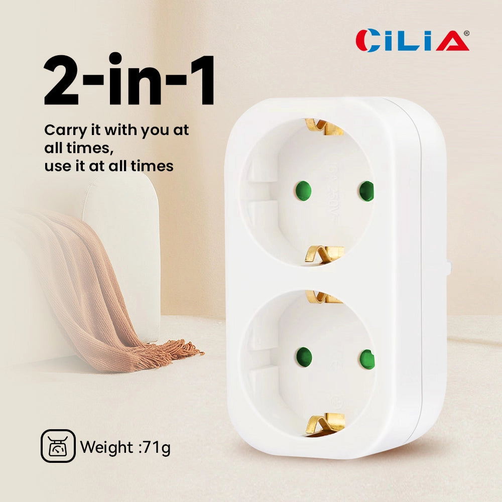 Presa Multipla 2 in 1 EU Schuko ¨C Xylo ¨C Bianco 250V 10-16A