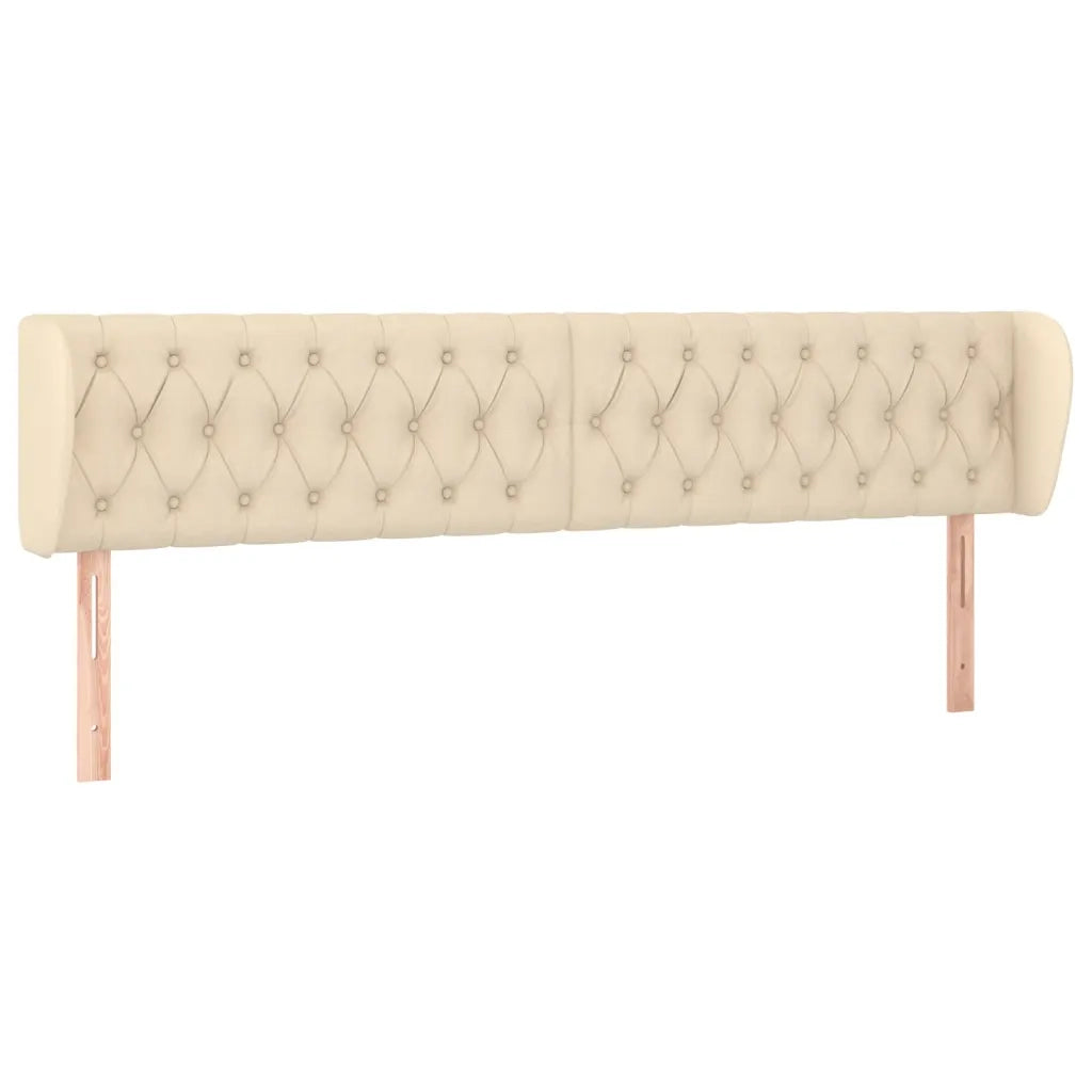 Testiera ad Orecchio-Testata con Orecchie Crema 203x23x78/88 cm in Tessuto 577334