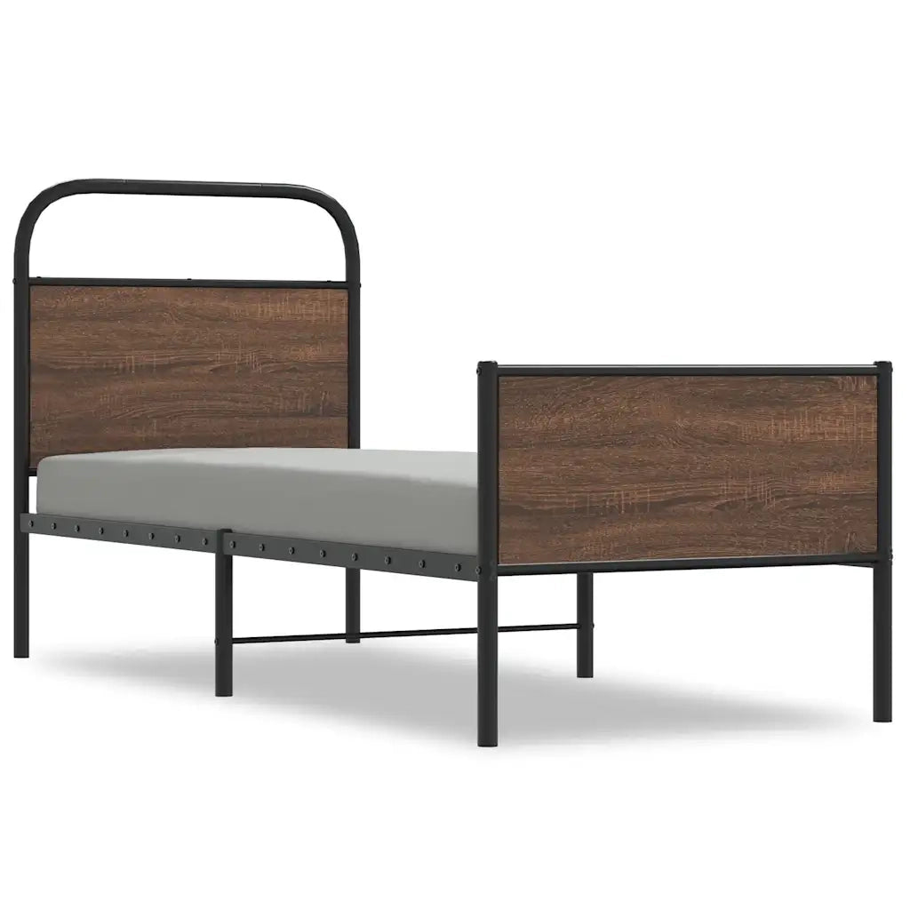 Giroletto senza Materasso-Struttura Letto Rovere Marrone 80x200cm in Truciolato 955326