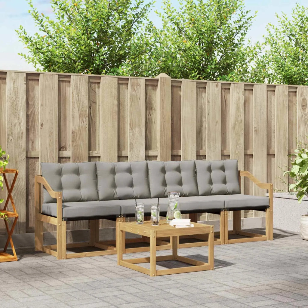 Set di divani da esterno 5 pz Bianco e Grigio Chiaro 3389197