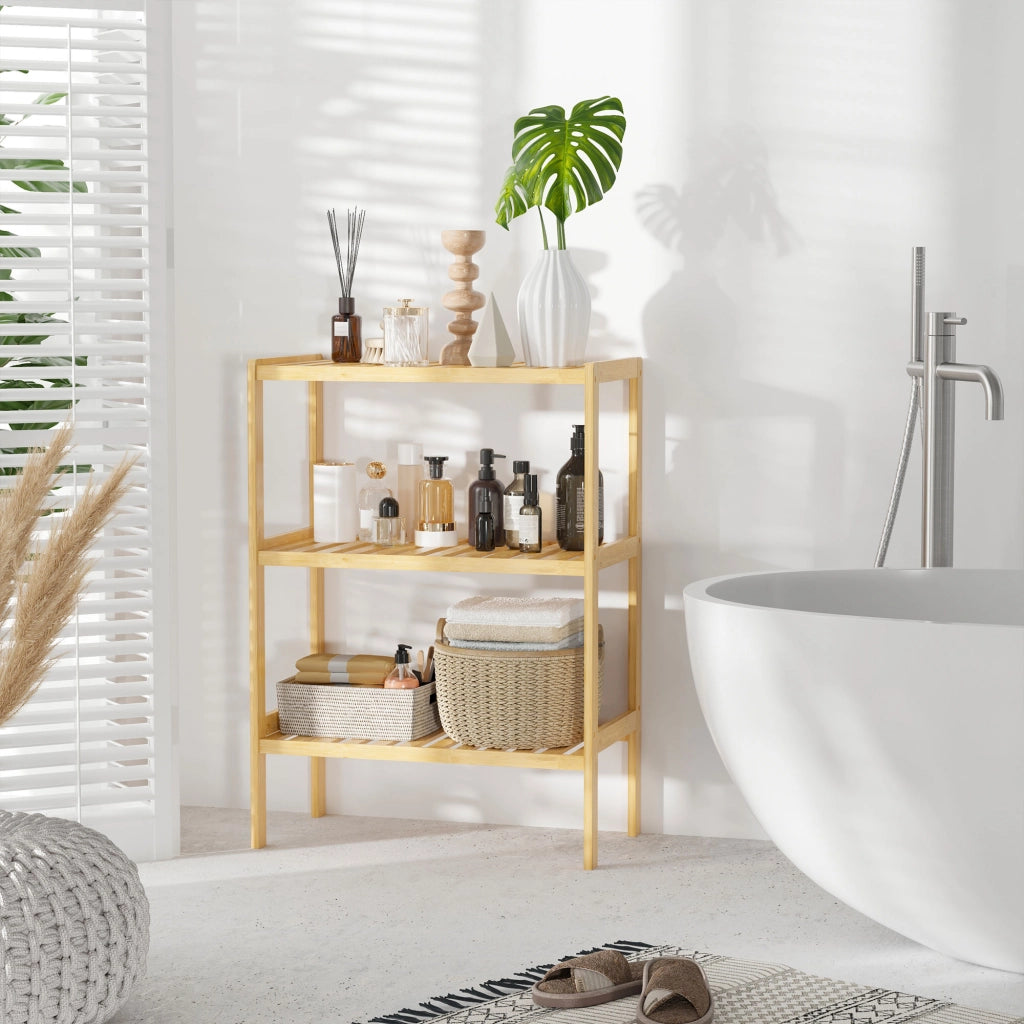 Libreria 3 livelli in bamb¨´ ¨C Minimal ¨C 62x33x80 cm naturale
