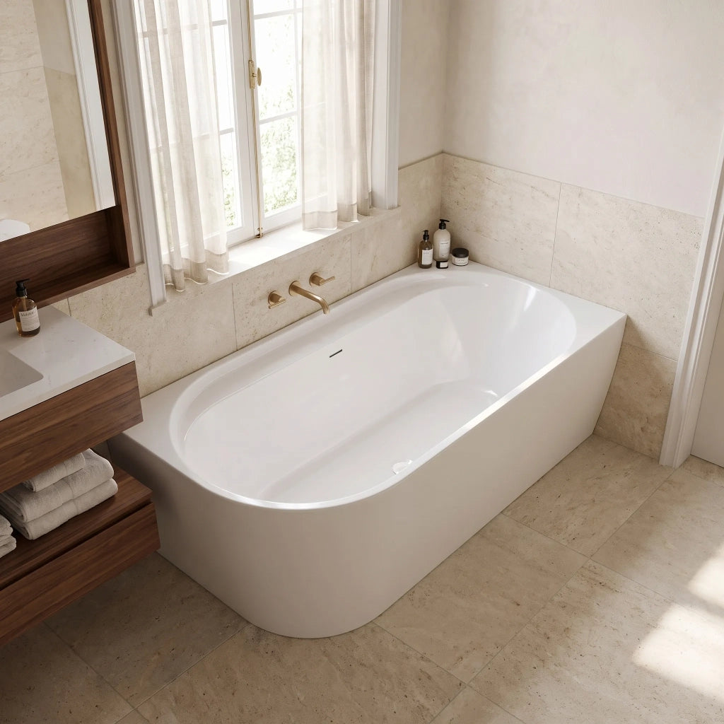 Vasca Bagno Rea Marion Right 170cm Copritappo bianco