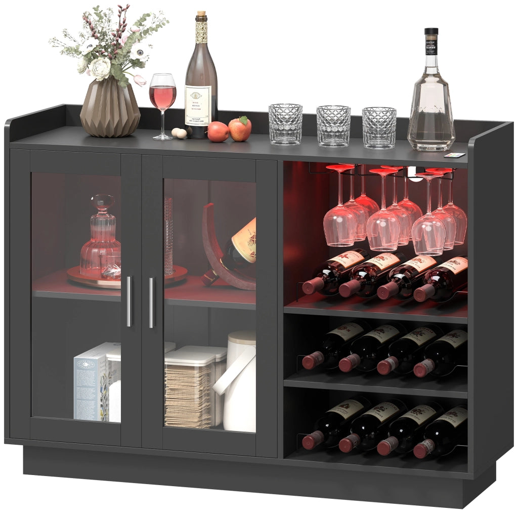 Tavolo da bar con luci LED ¨C Minimal ¨C Nero