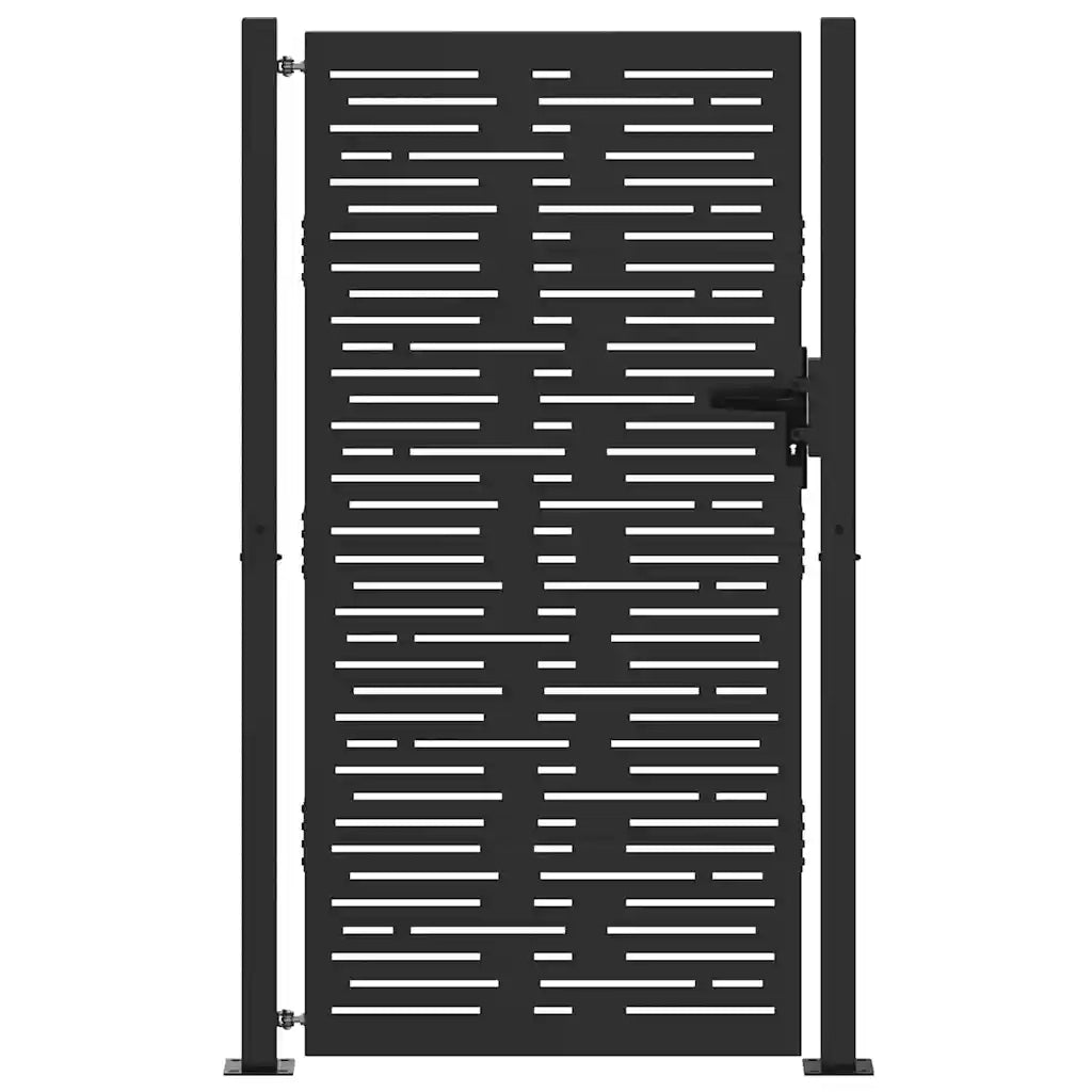 Cancello da giardino con blocco Nero 110 x 205 cm 42015903