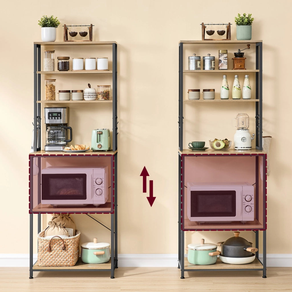 Mobile cucina a scaffale Sonoma in acciaio e legno