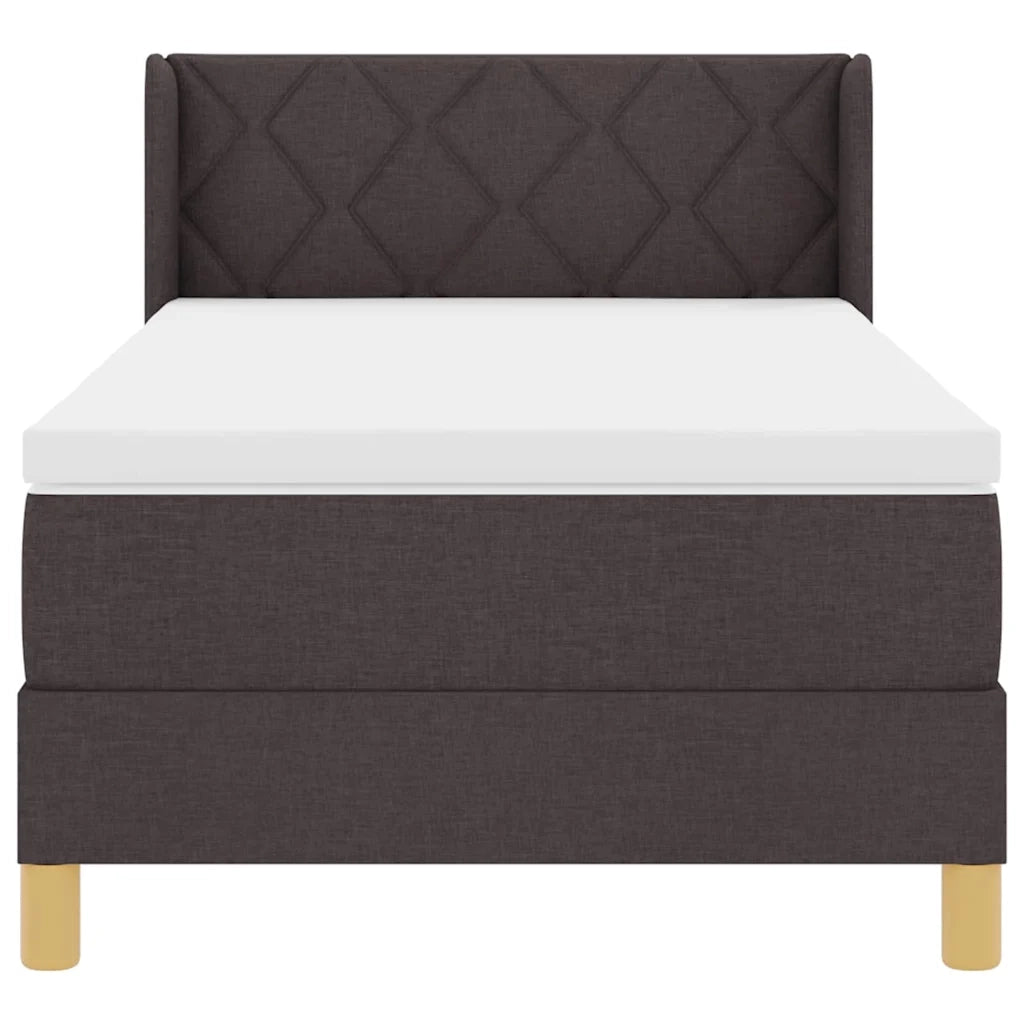 Letto a molle con testiera Marrone Scuro 190 x 90 cm Poliestere 3341331