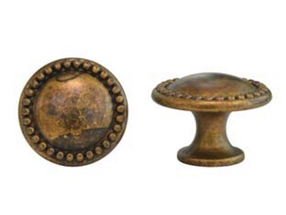 10pz pomoli per mobili mod.24222 in zama ottone anticato  - ø mm.25  cod:ferx.fer345675