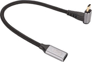 Cavo USB C 90 Gradi PD 100W Tipo C 3.1 Maschio - Femmina Cavo di Ricarica Rapido 4K 60Hz 10 Gbps Cavo di Estensione a L a 90 Gradi per Steam Deck (25cm)